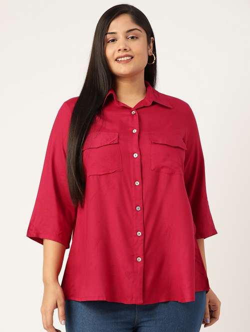 maroon solid shirt - 19286299 -  Standard Image - 0