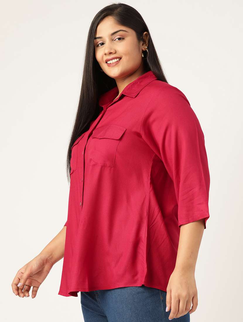 maroon solid shirt - 19286299 -  Standard Image - 1