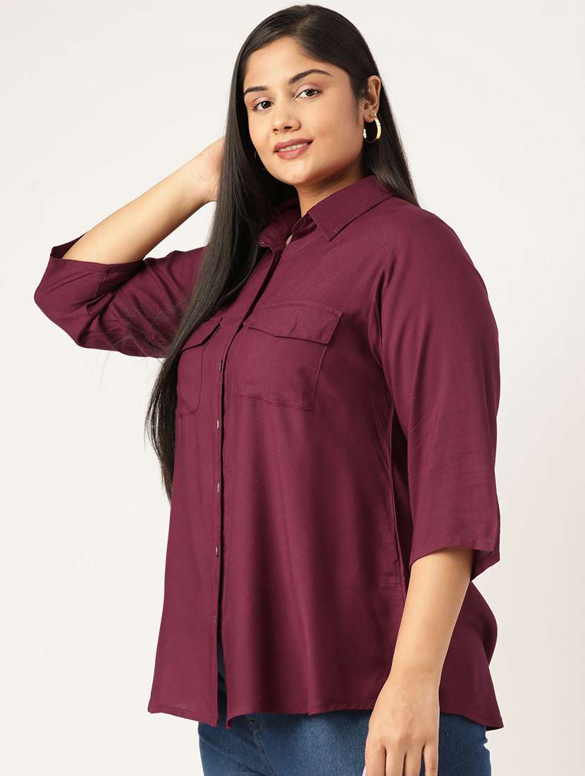 purple solid shirt - 19286300 -  Standard Image - 1