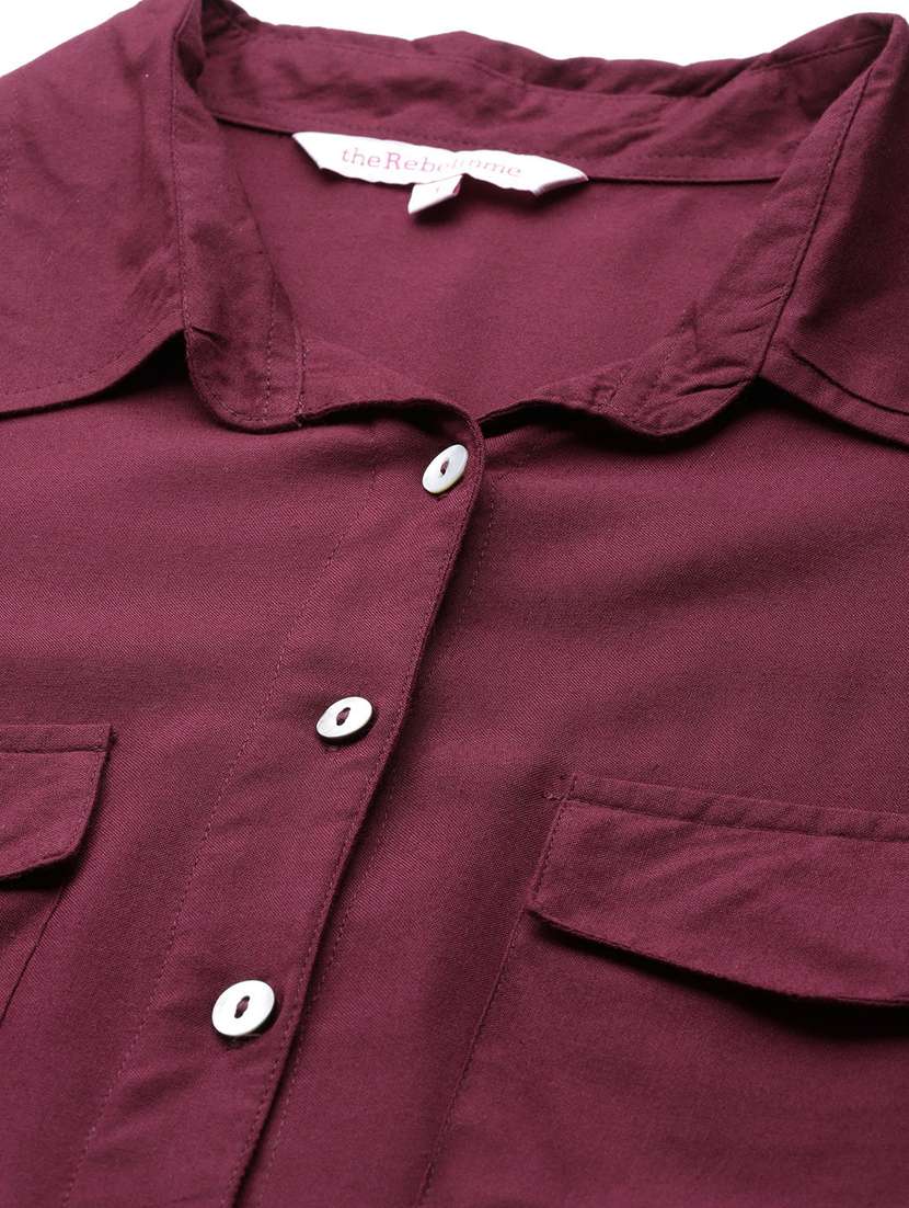 purple solid shirt - 19286300 - Standard Image - 4