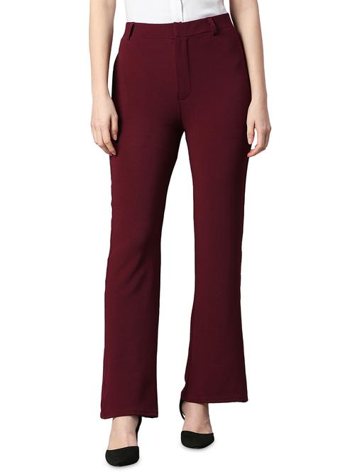 solid lycra bootcut trouser - 19286505 -  Standard Image - 0