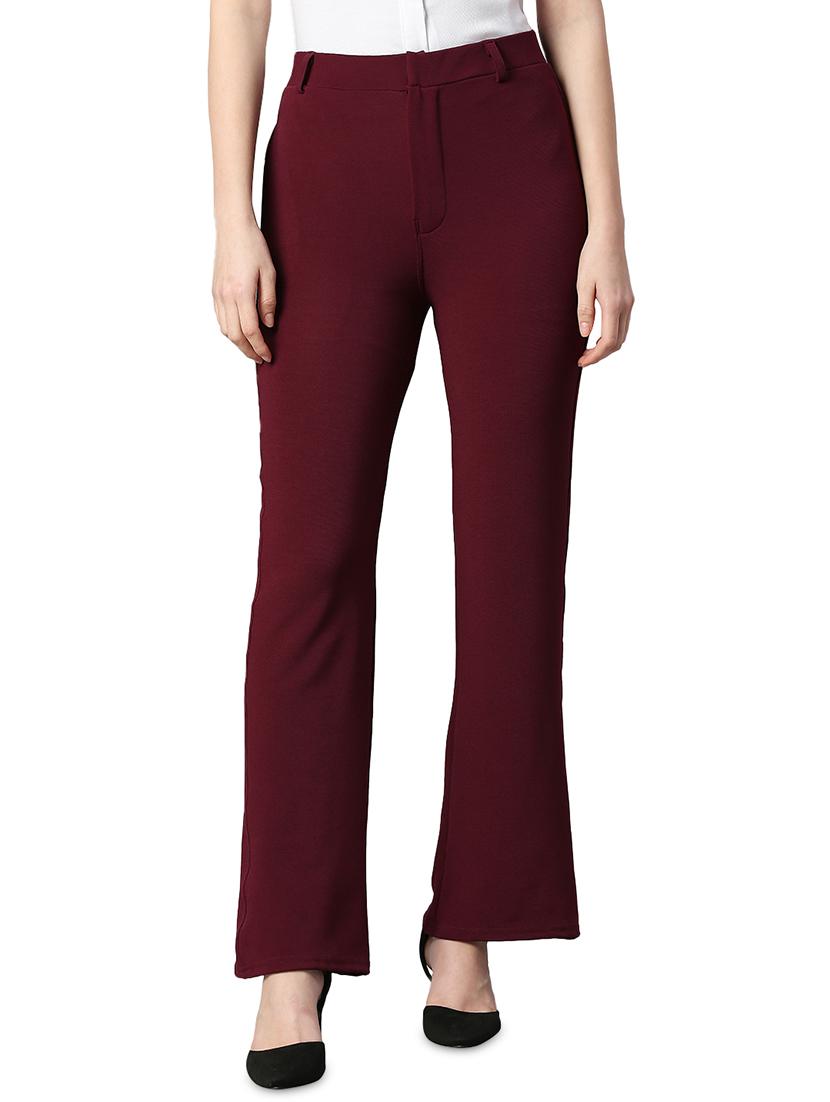 solid lycra bootcut trouser - 19286505 -  Zoom Image - 0