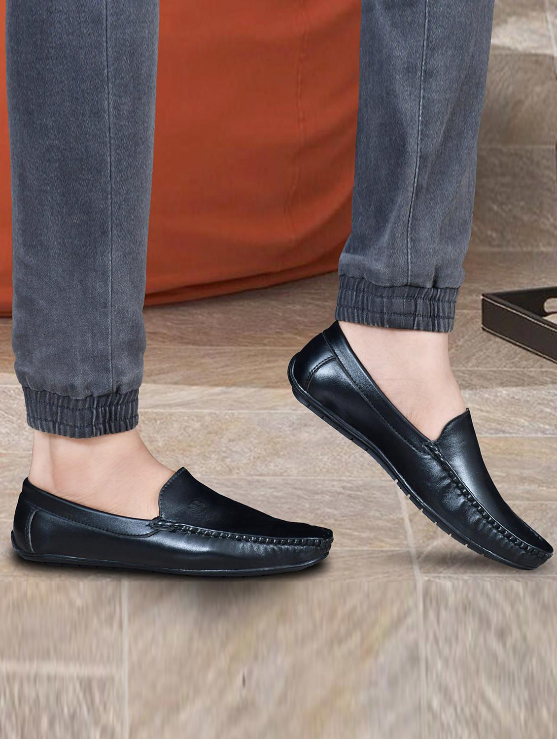 mens solid slip on loafer - 19286952 - Standard Image - 1