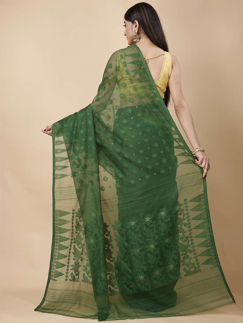women's self design dark green colored saree - 19287304 - Standard Image - 1