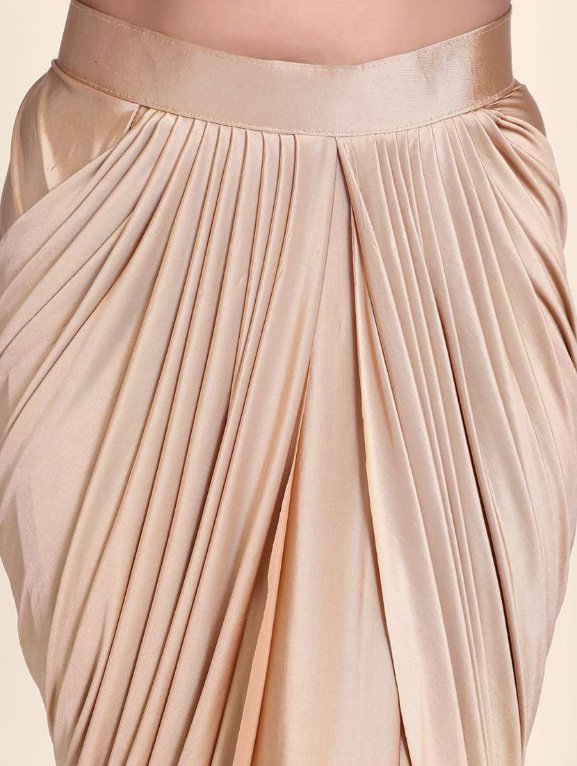 women's solid beige colored saree - 19294144 -  Standard Image - 4