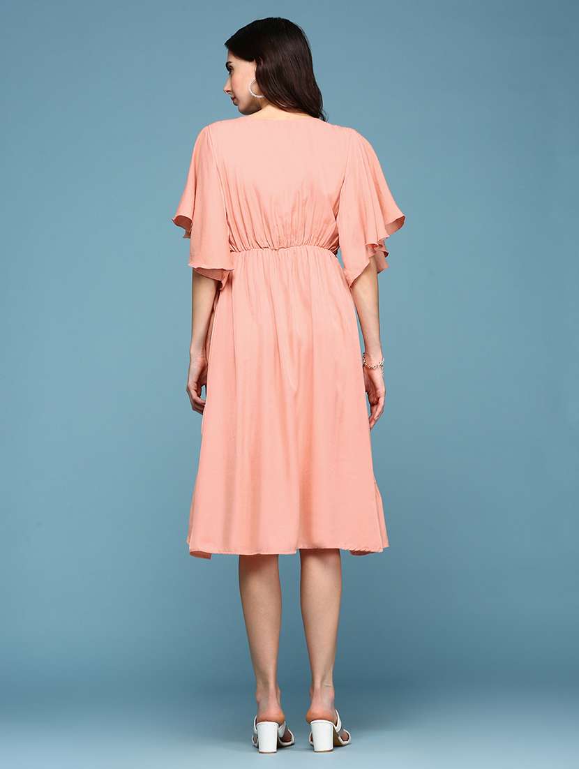 women's ruffle solid dress - 19294540 -  Standard Image - 4