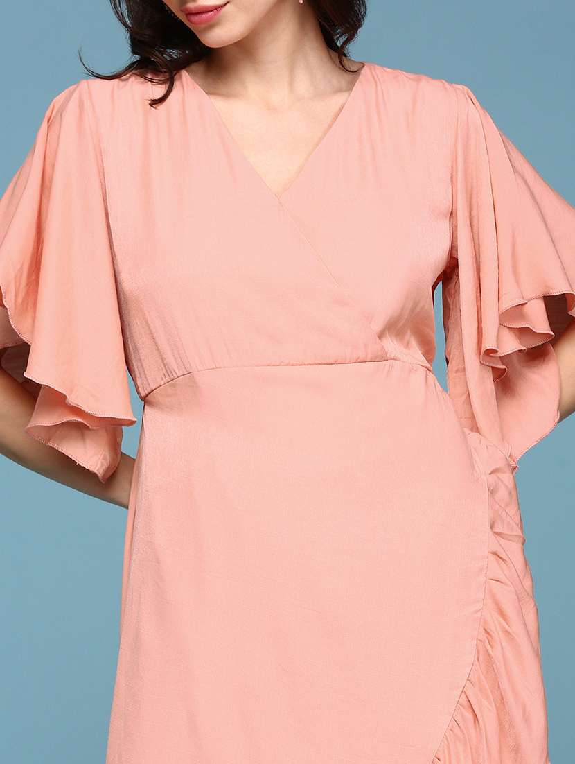 women's ruffle solid dress - 19294540 -  Standard Image - 6