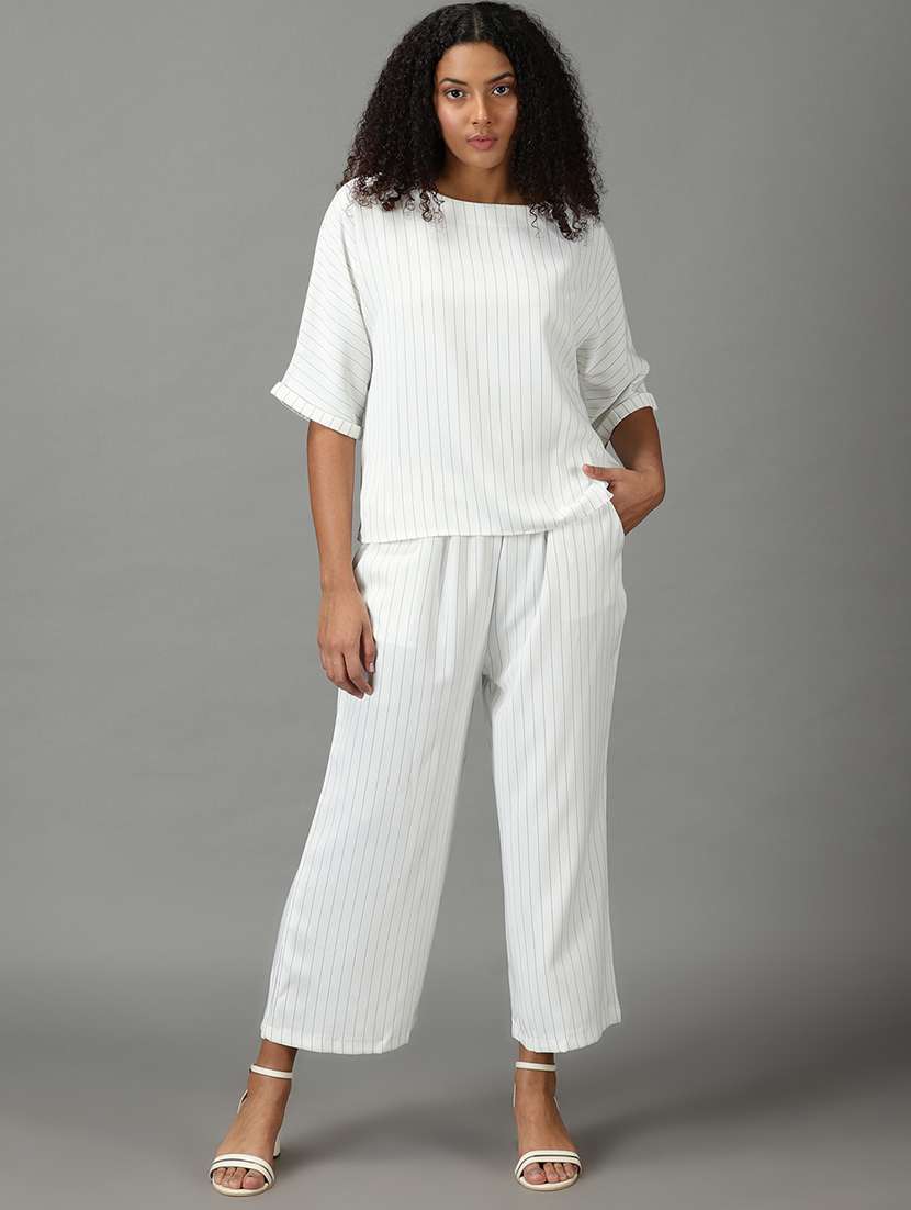 stripes top and trouser set