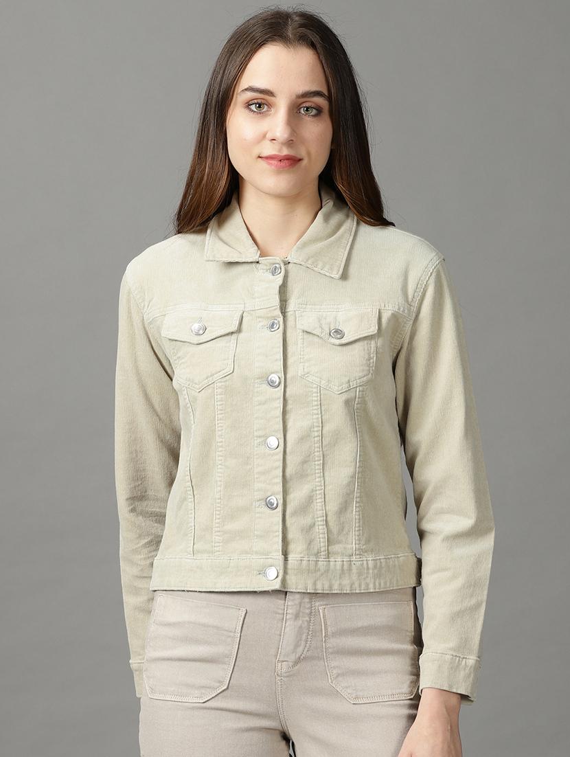 women green solid jacket - 19294554 -  Zoom Image - 0