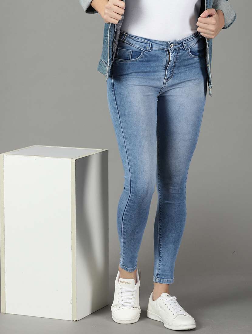 women's plain skinny fit jeans - 19294592 - Standard Image - 1