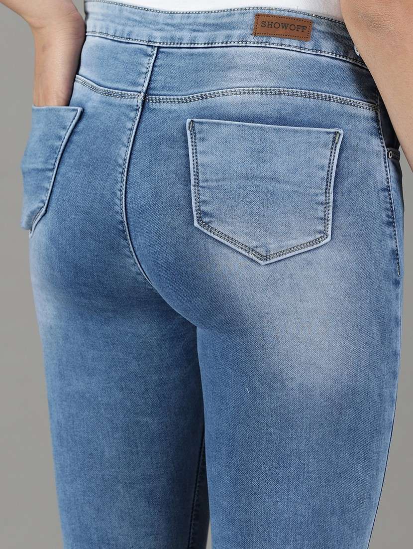 women's plain skinny fit jeans - 19294592 - Standard Image - 6