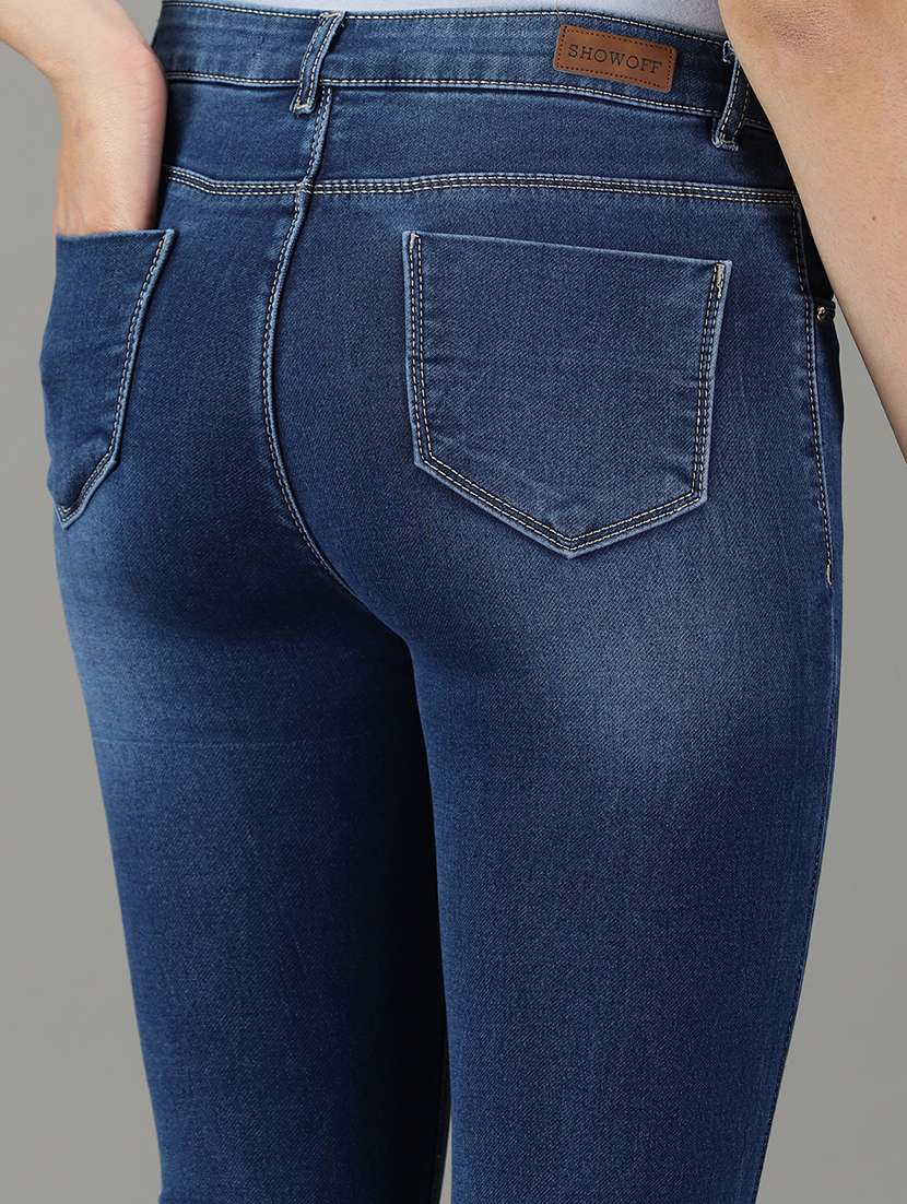 women's plain skinny fit jeans - 19294603 -  Standard Image - 6