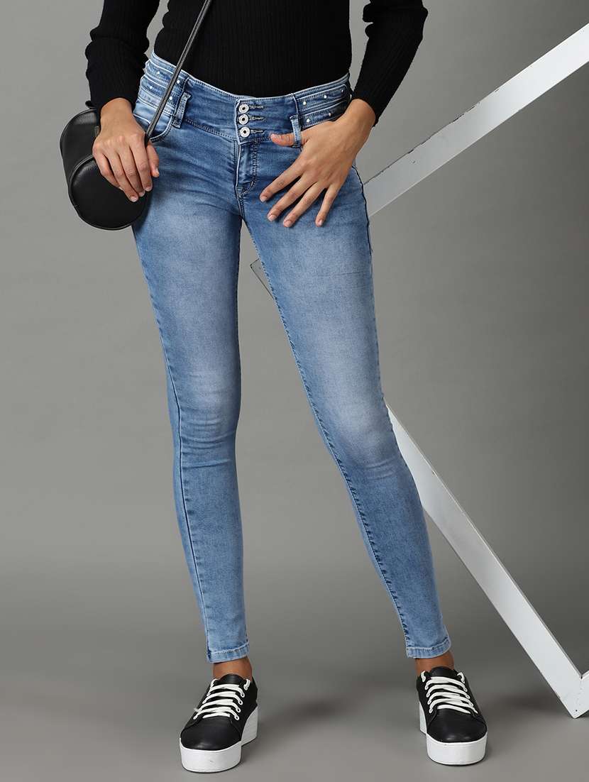 women's plain skinny fit jeans - 19294610 -  Standard Image - 1