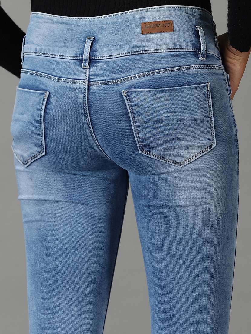 women's plain skinny fit jeans - 19294610 -  Standard Image - 6