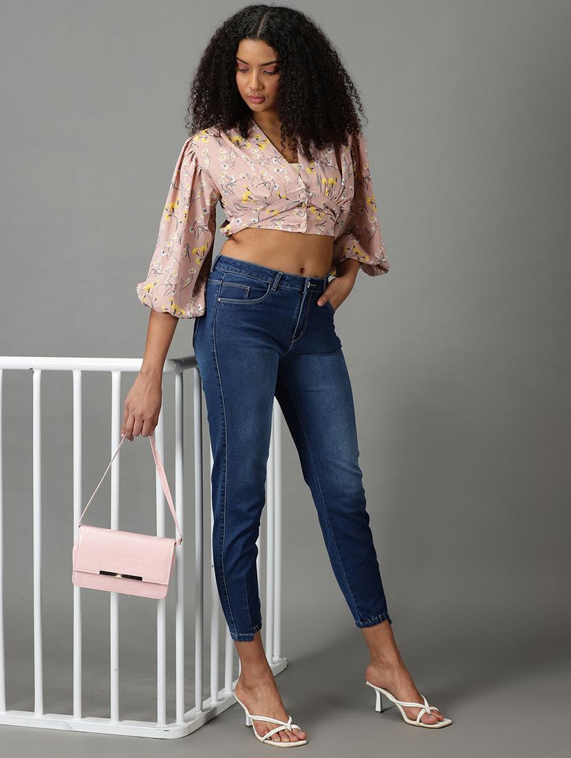 women's plain slim fit jeans - 19294611 - Standard Image - 4