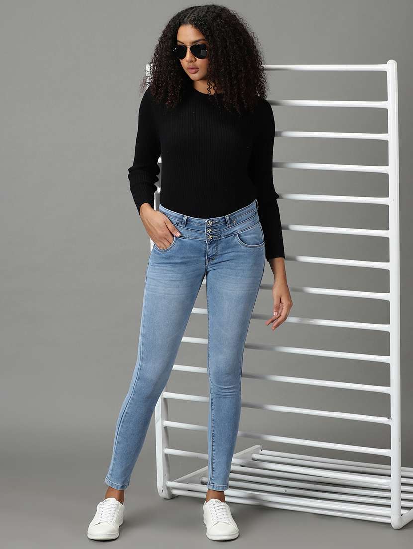 women's plain skinny fit jeans - 19294613 -  Standard Image - 4
