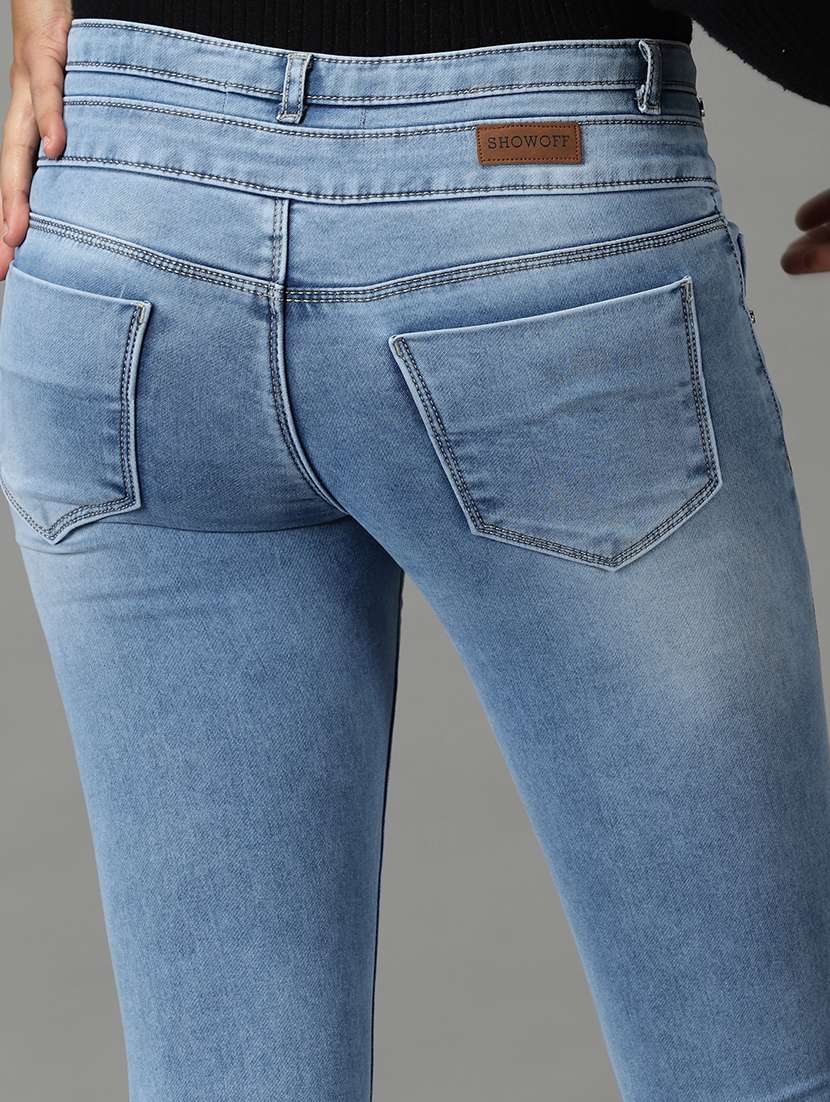 women's plain skinny fit jeans - 19294613 -  Standard Image - 6