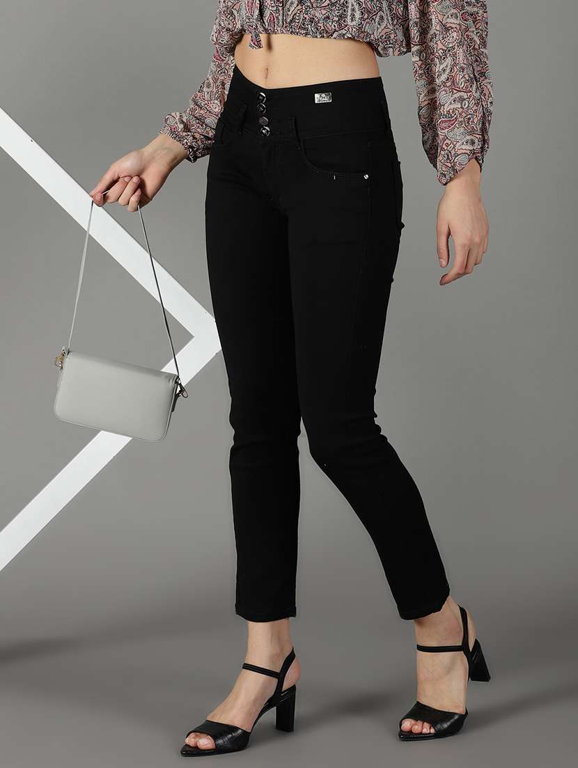 women's plain slim fit jeans - 19294614 -  Standard Image - 1