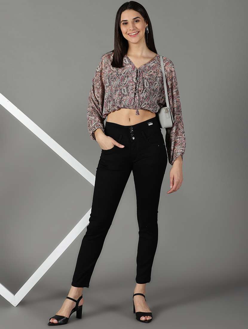 women's plain slim fit jeans - 19294614 -  Standard Image - 4