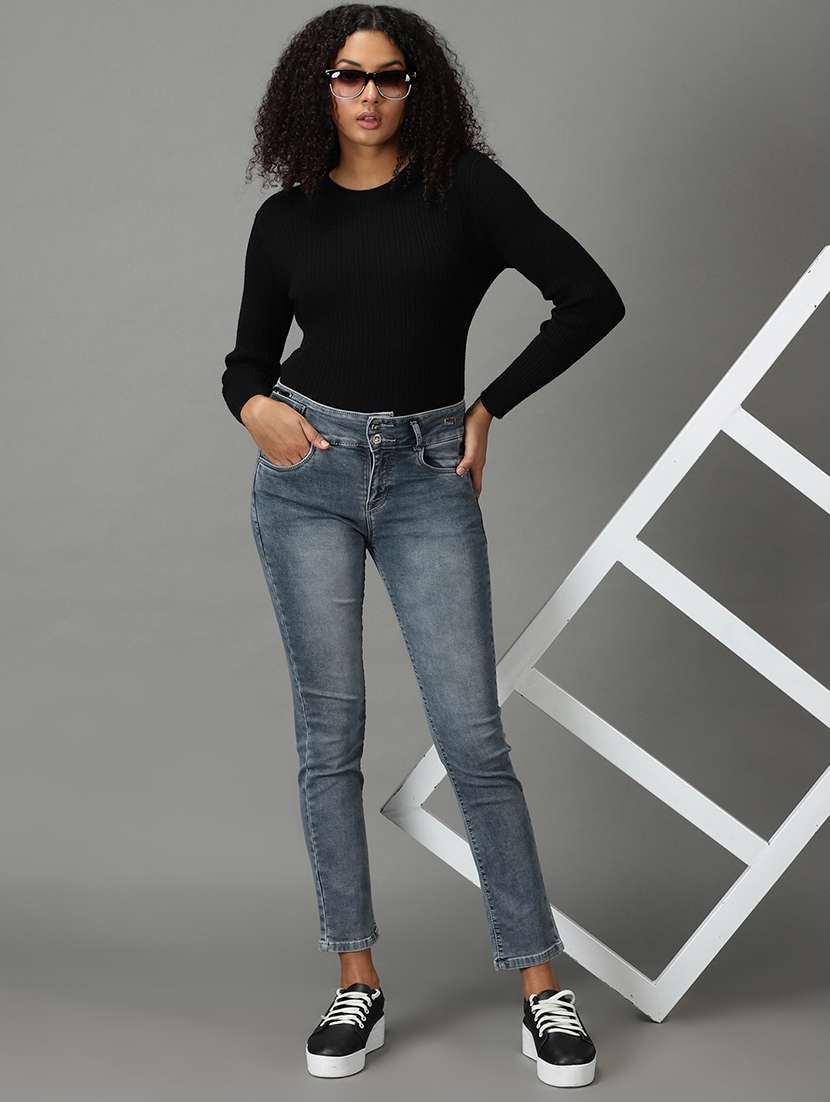 women's plain slim fit jeans - 19294617 -  Standard Image - 4