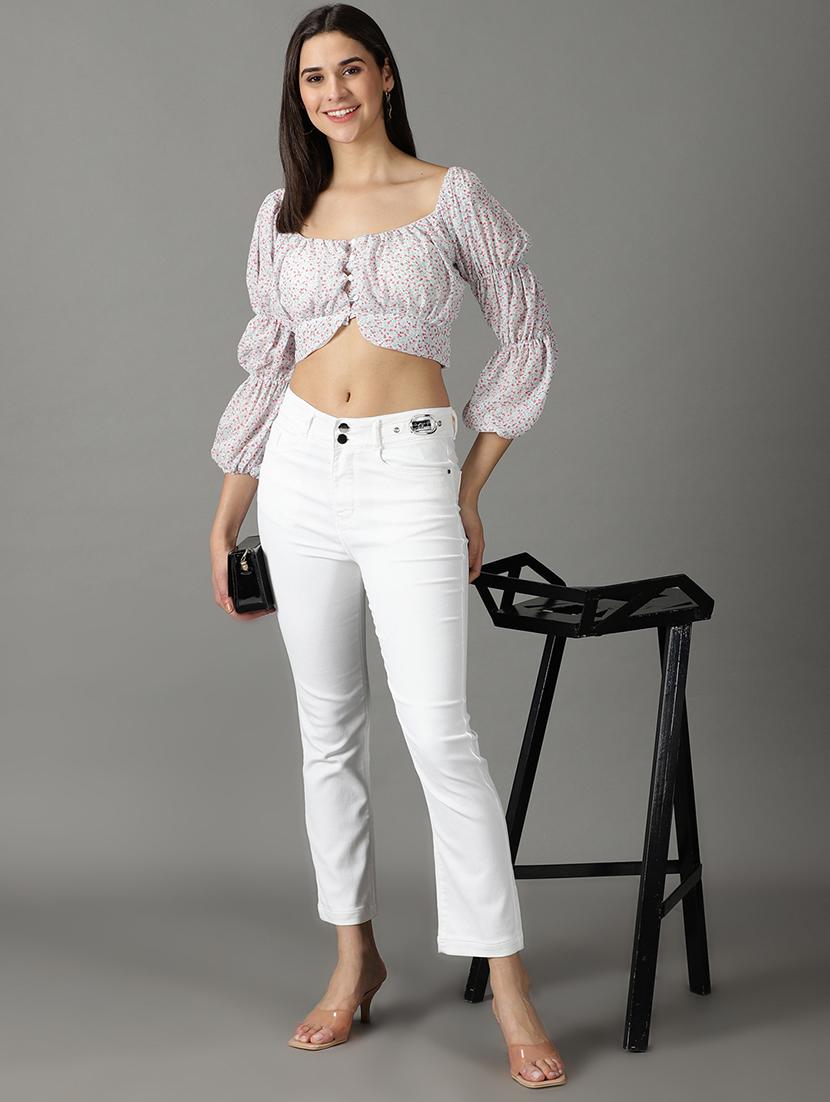 women's plain slim fit jeans - 19294643 - Standard Image - 4