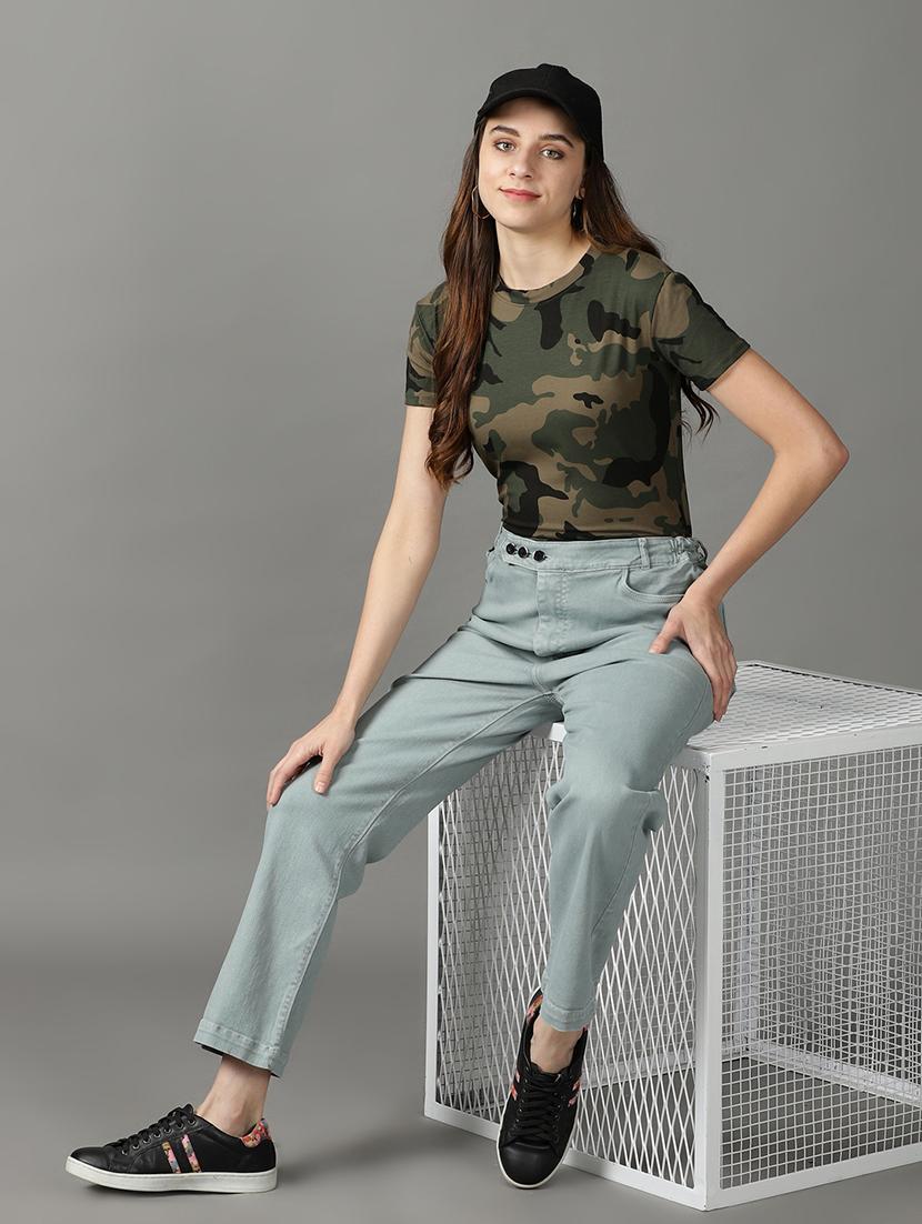 women's plain straight fit jeans - 19294644 - Standard Image - 4