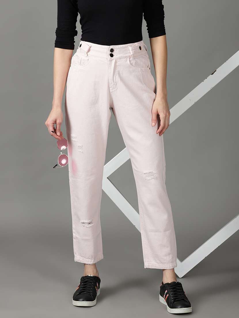 women's distress mom fit jeans - 19294660 -  Standard Image - 1