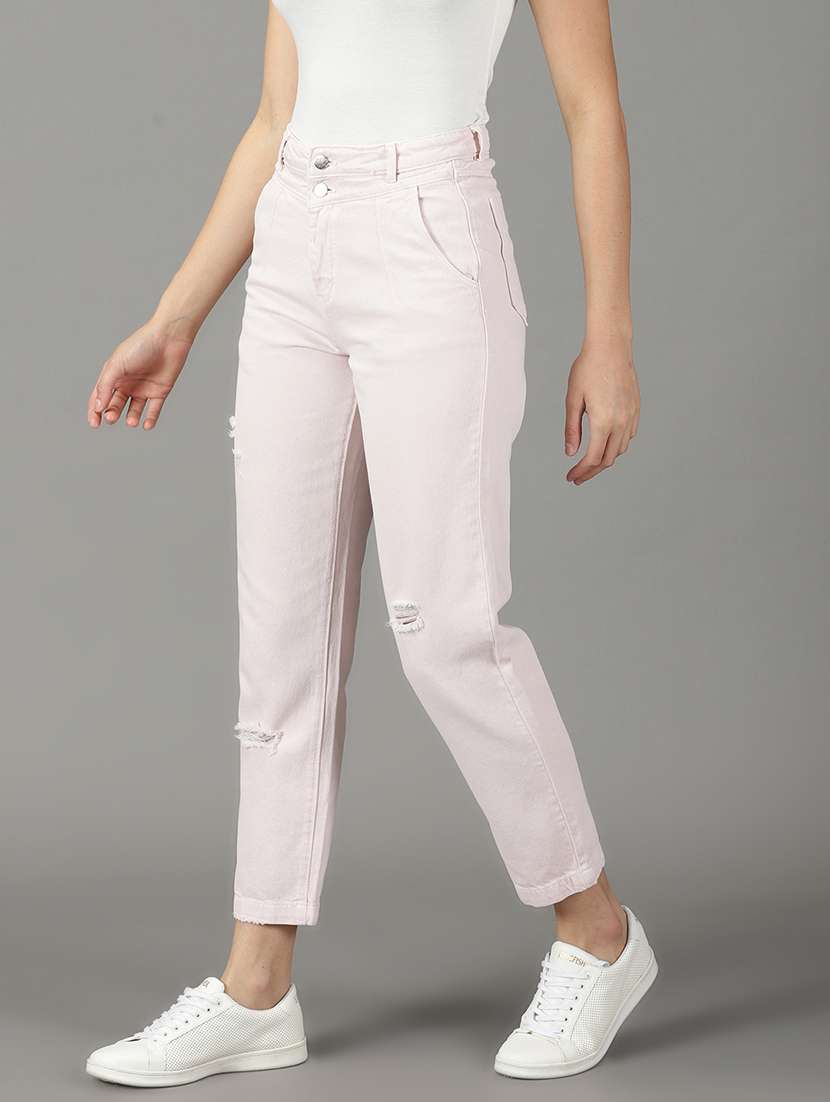 women's distress mom fit jeans - 19294669 -  Standard Image - 1