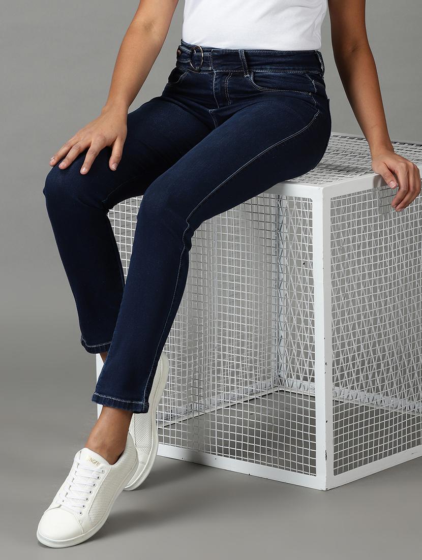 women's plain slim fit jeans - 19294696 - Standard Image - 4