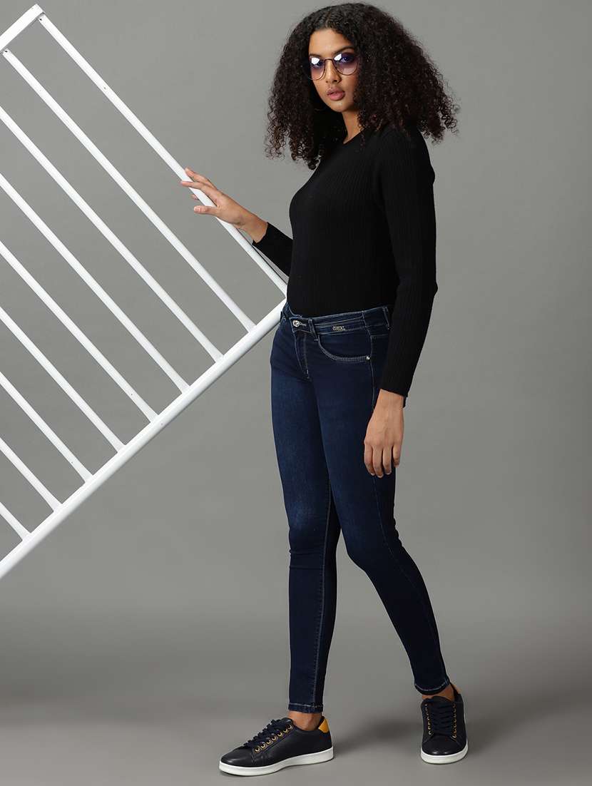 women's plain slim fit jeans - 19294697 -  Standard Image - 4