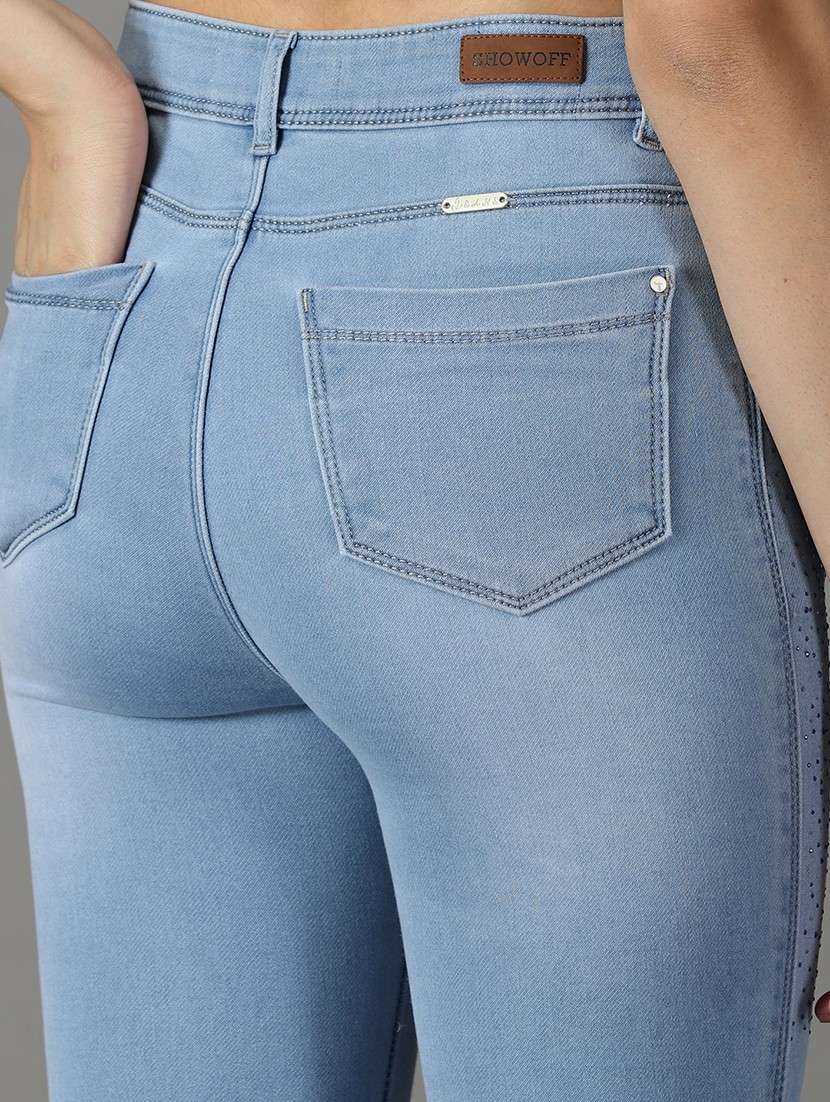 women's plain slim fit jeans - 19294745 - Standard Image - 6