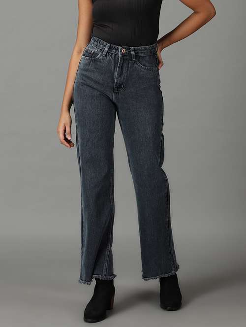 women's plain straight fit jeans