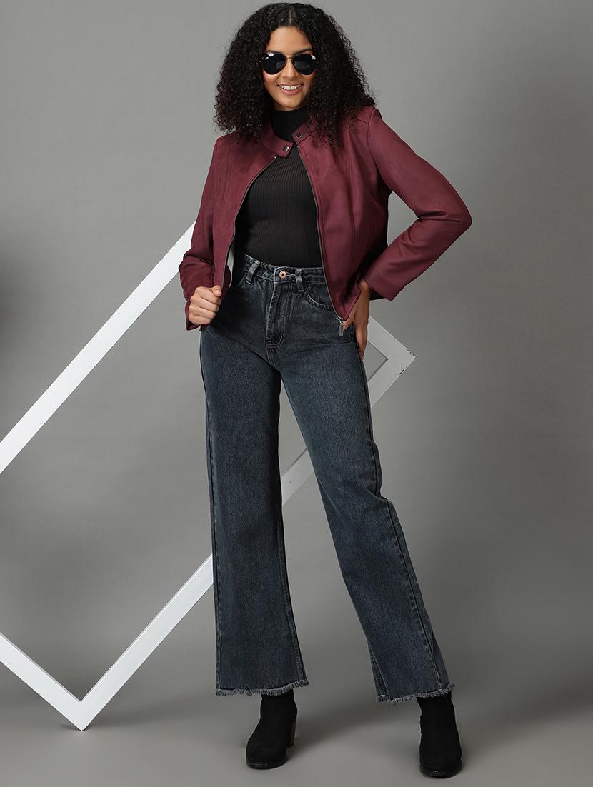 women's plain straight fit jeans - 19294756 - Standard Image - 4