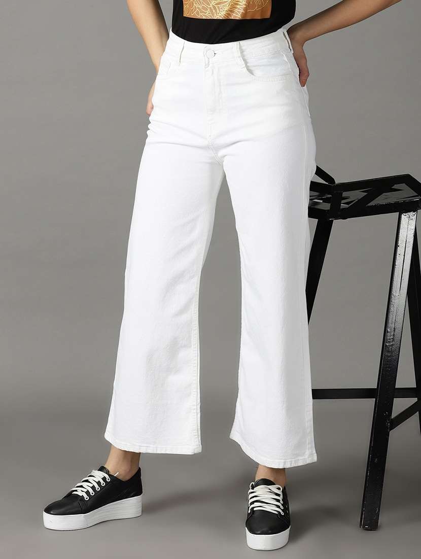 women's plain wide leg jeans - 19294758 -  Standard Image - 1