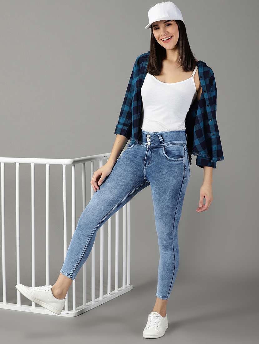 women's plain skinny fit jeans - 19294771 -  Standard Image - 4