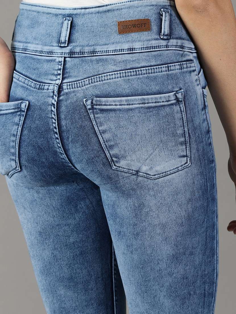 women's plain skinny fit jeans - 19294771 -  Standard Image - 6