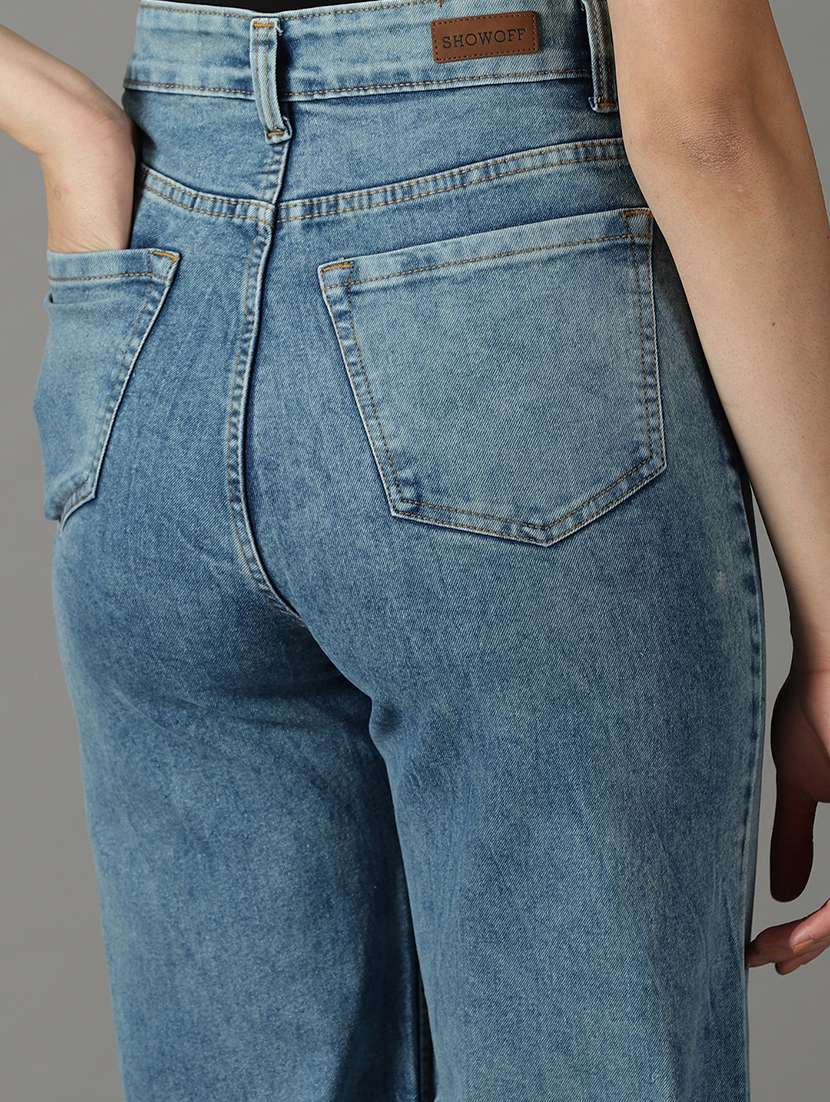 women's plain wide leg jeans - 19294774 -  Standard Image - 6