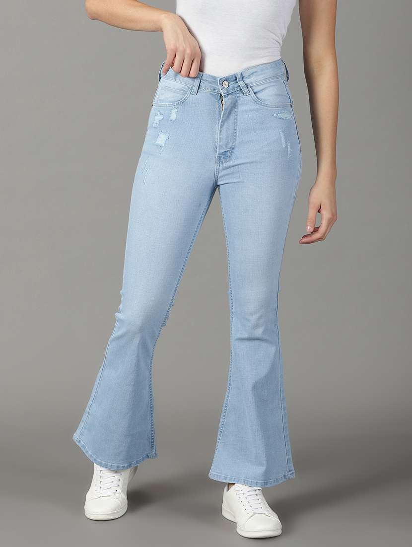 women's distress bootcut jeans