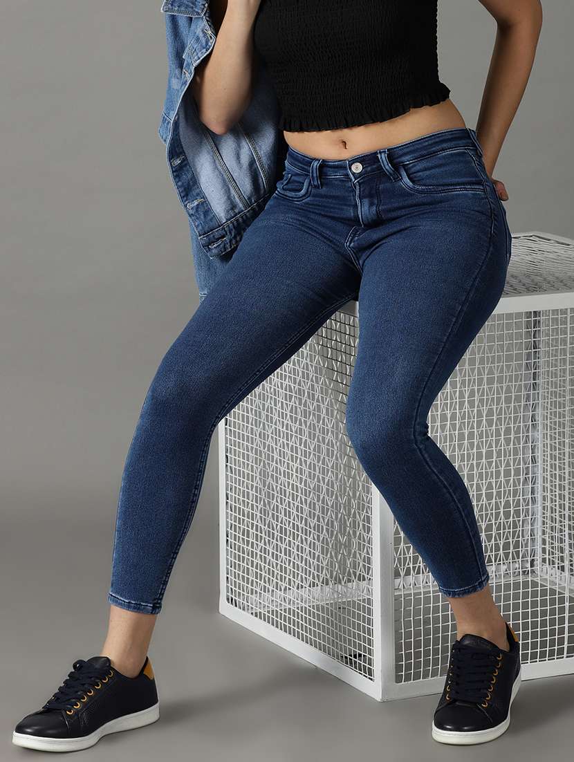 women's plain skinny fit jeans - 19294782 -  Standard Image - 4