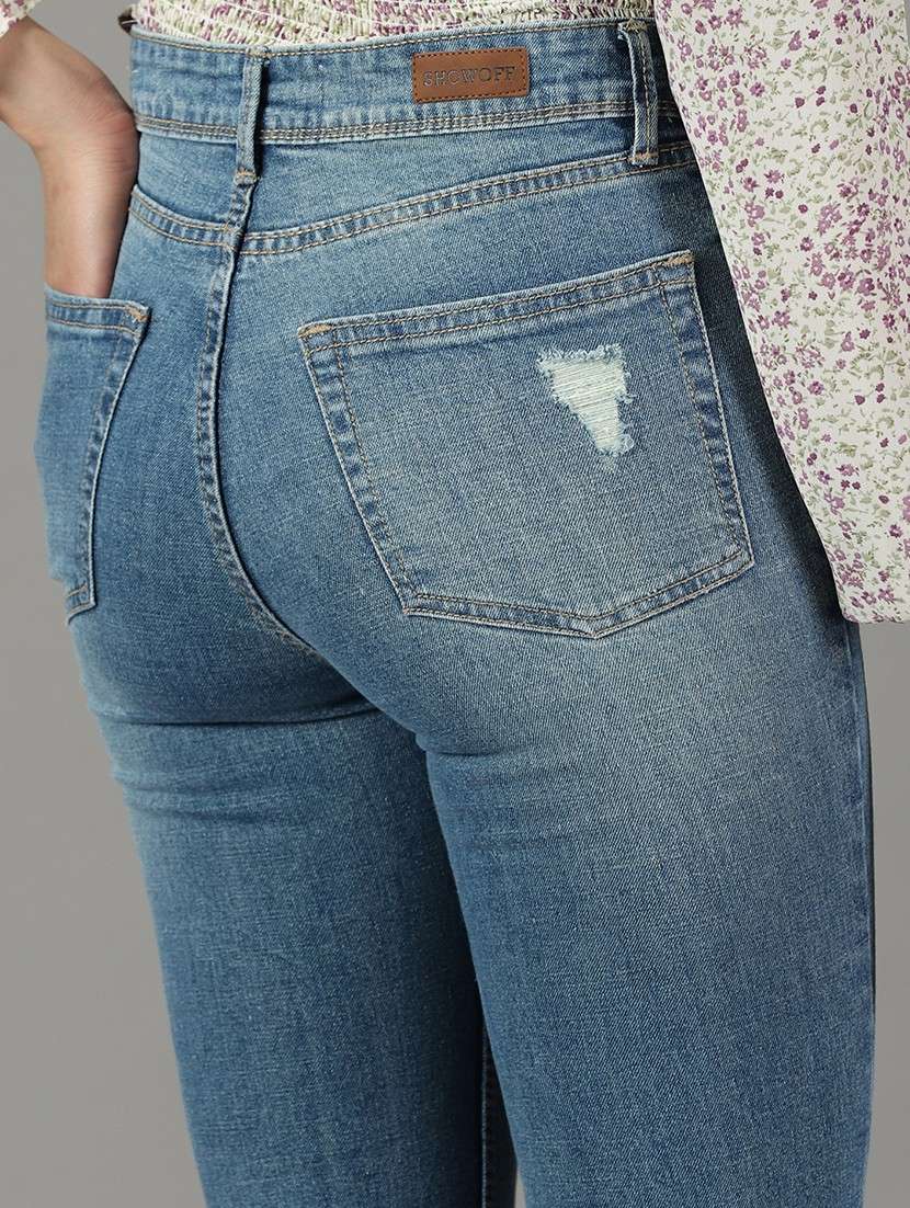 women's distress bootcut jeans - 19294787 - Standard Image - 6