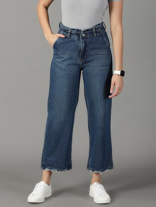 women's plain straight fit jeans - 19294792 - Standard Image - 0