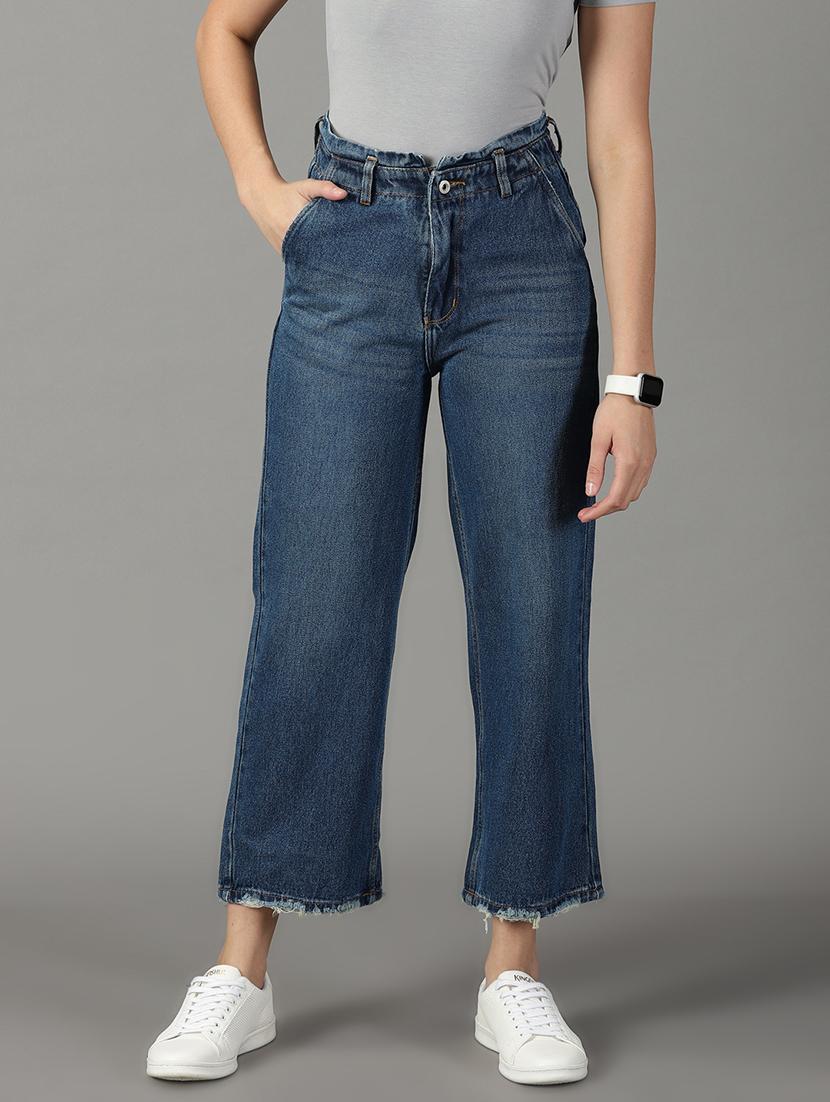 women's plain straight fit jeans - 19294792 - Zoom Image - 0