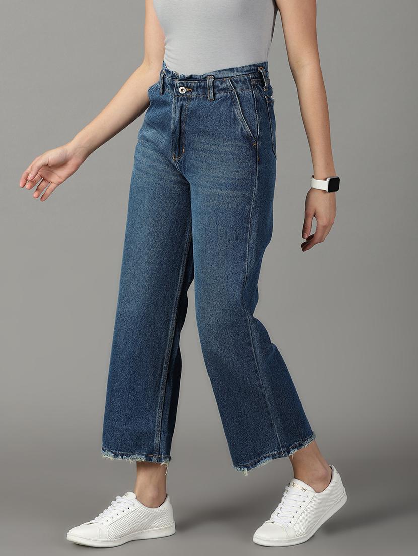 women's plain straight fit jeans - 19294792 - Standard Image - 1
