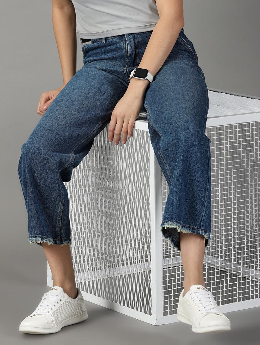 women's plain straight fit jeans - 19294792 - Standard Image - 4