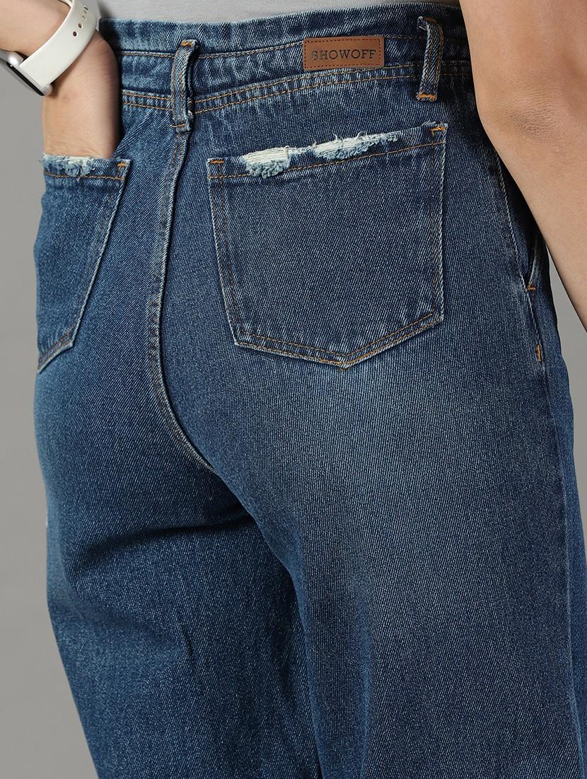 women's plain straight fit jeans - 19294792 - Standard Image - 6