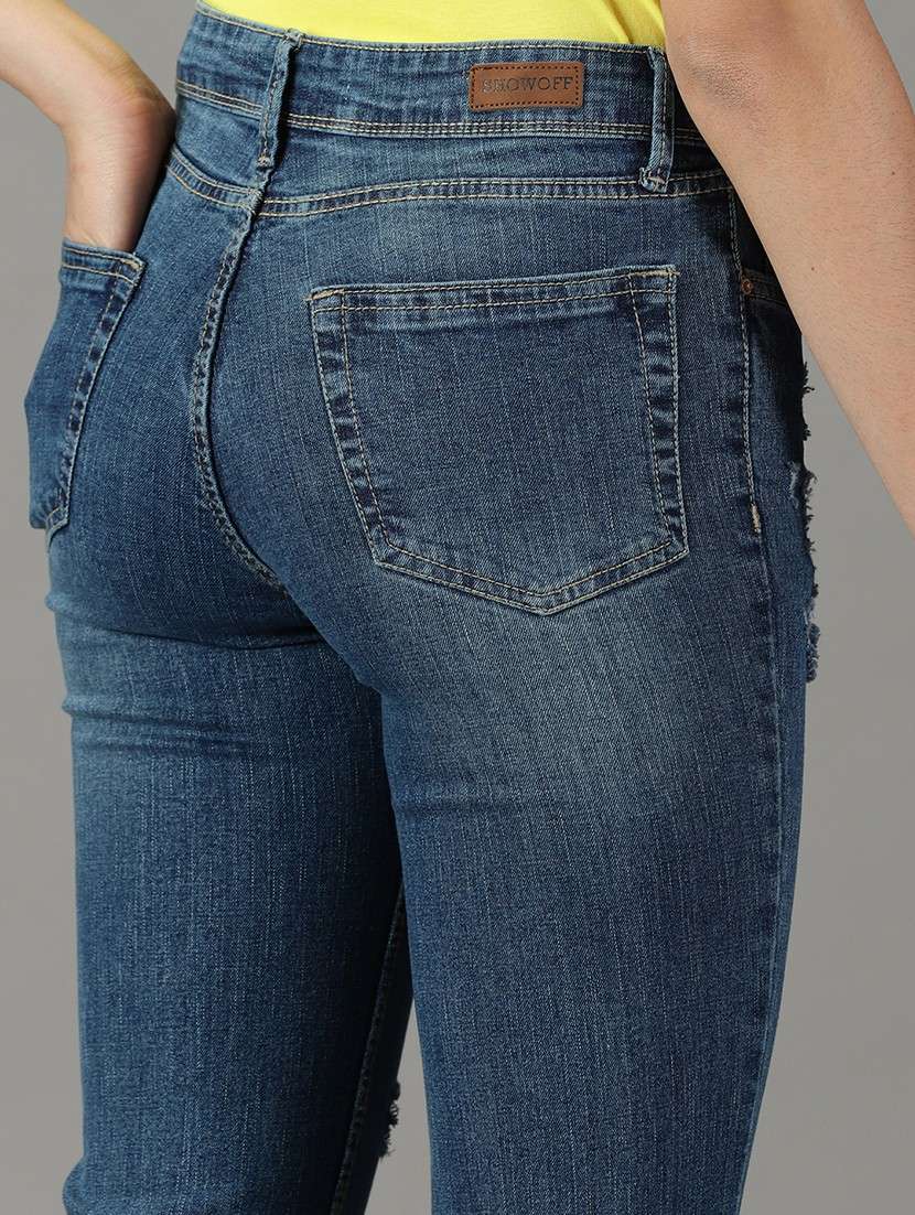 women's distress bootcut fit jeans - 19294793 - Standard Image - 6