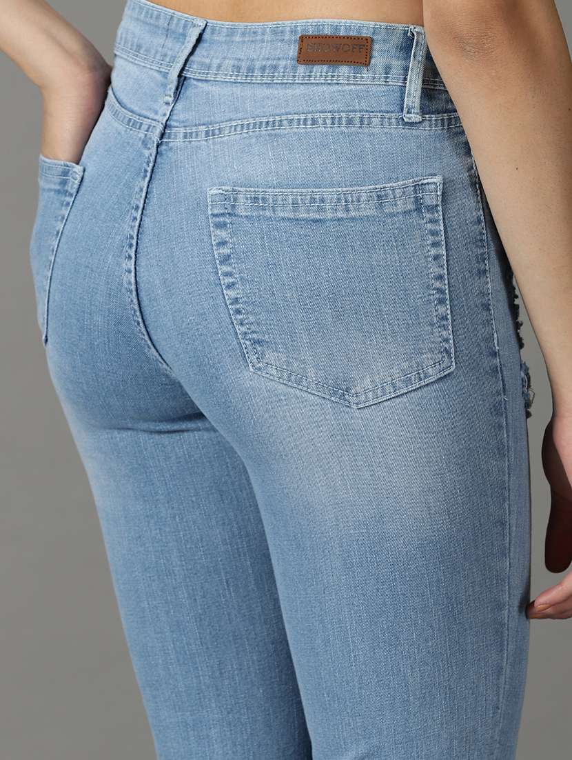 women's distress bootcut jeans - 19294794 - Standard Image - 6