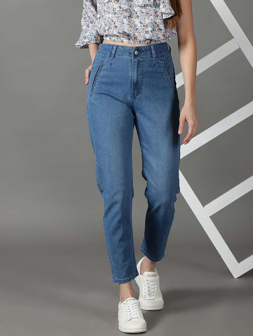 women's plain mom fit jeans - 19294797 -  Standard Image - 1