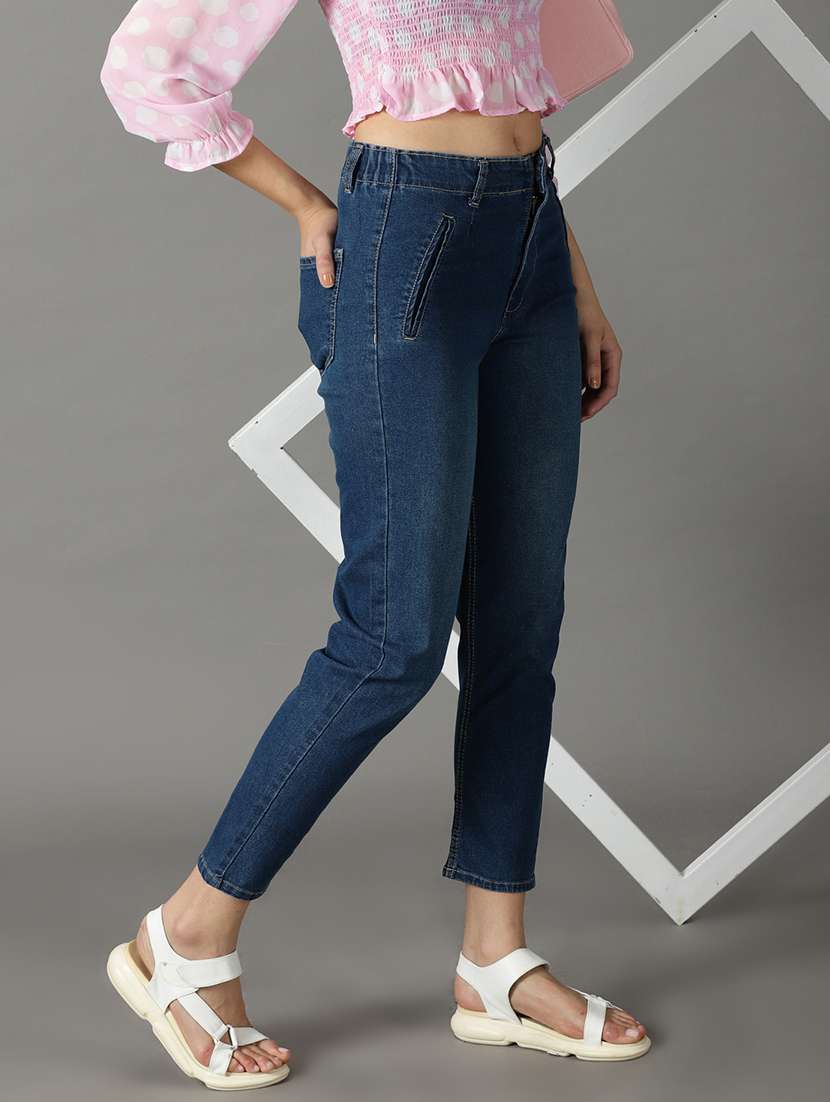 women's plain slim fit jeans - 19294798 -  Standard Image - 1