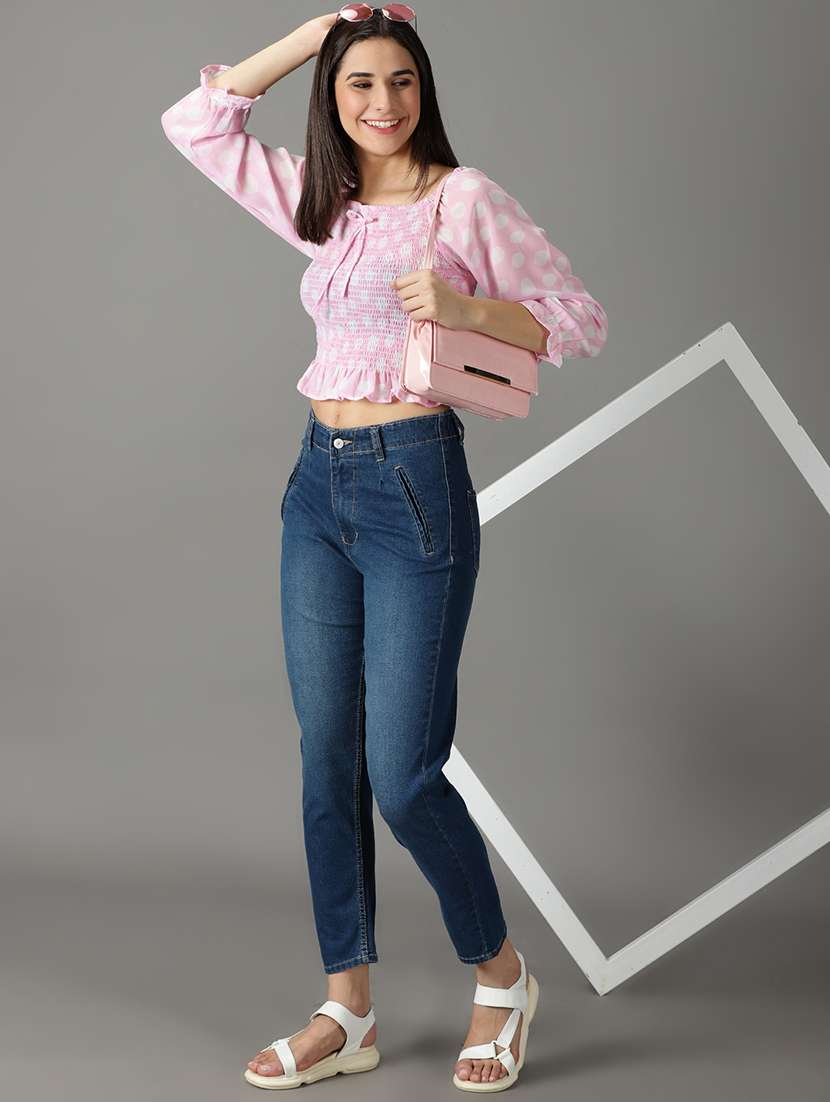 women's plain slim fit jeans - 19294798 -  Standard Image - 4